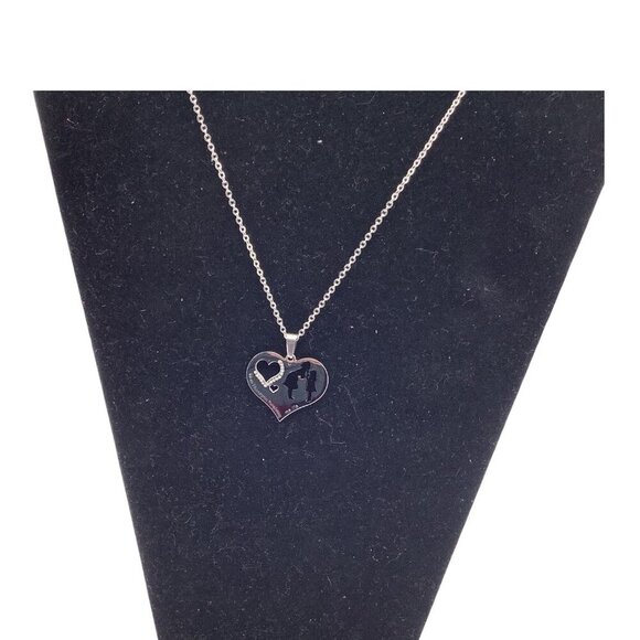 Heart Pendant Necklace Mother & Child Stainless Steel Chain Engraved Jewelry - Picture 13 of 14